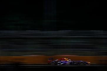 Side view of Infiniti F1 car with the logo on the side.