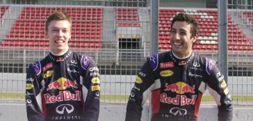 INFINITI Red Bull Racing F1 drivers Daniel Ricciardo (right) and Daniil Kvyat.
