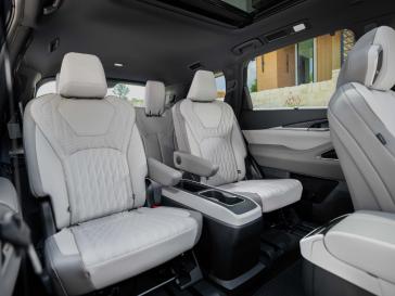 View of the rear passenger seats inside the 2026 INFINITI QX60.