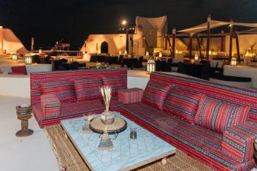 Traditional majlis seating setup