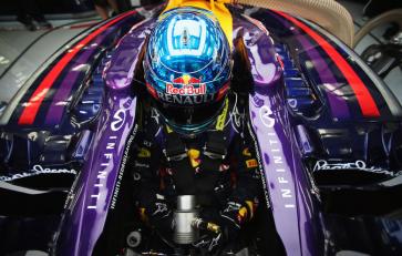 INFINITI Red Bull Racing Bahrain Test - driver sitting in his racer in full uniform ready for take off
