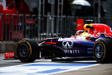 INFINITI racer parked at the finish line at the Austrian Grand Prix Practice