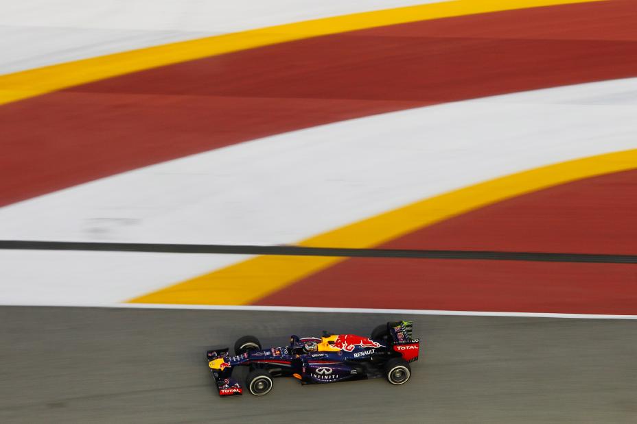 Top side view of Infiniti Red Bull car.