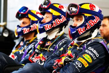 three drivers side by side