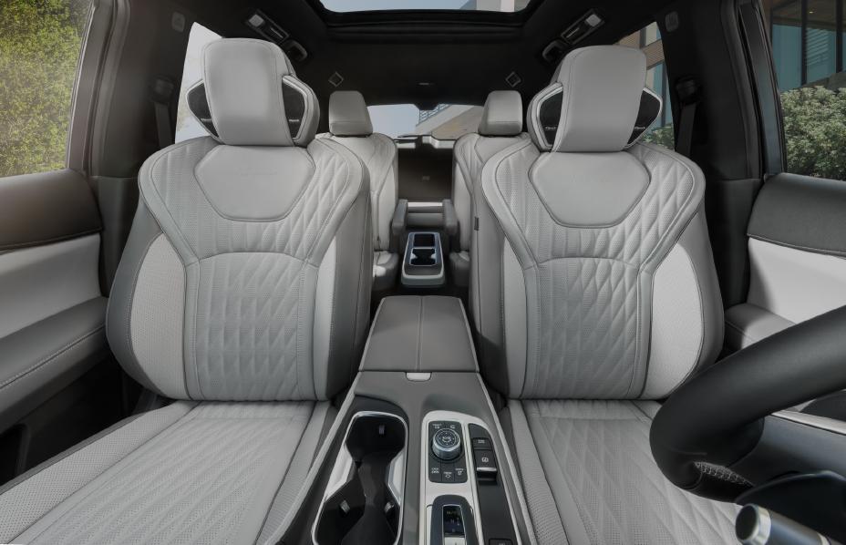 View of all interior seats with stitching features inside the 2026 INFINITI QX60.