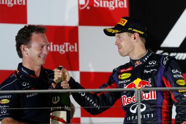 Infiniti Red Bull team celebrating victory.