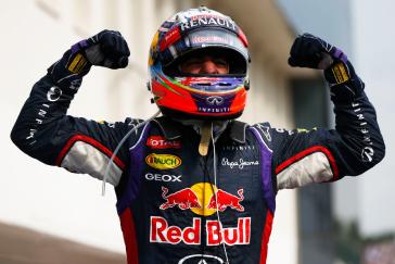 F1 Red Bull driver flexing.