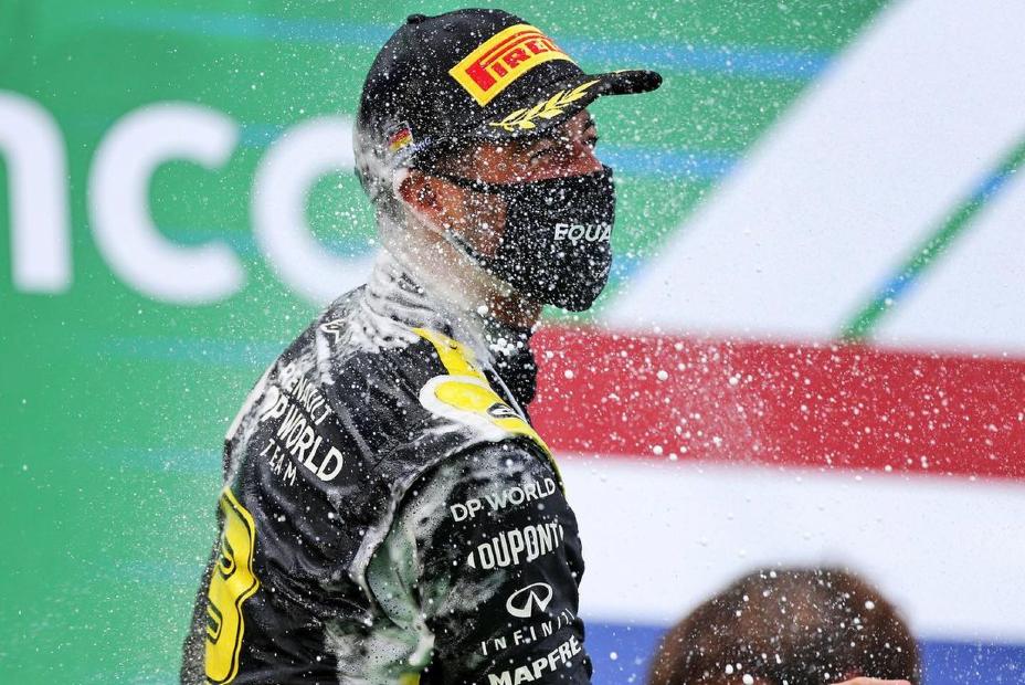 Daniel Ricciardo’s at the podium of 2020 Eifel Grand Prix in Germany.