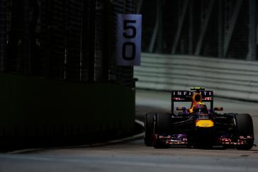 Infiniti F1 race car driving on the track.