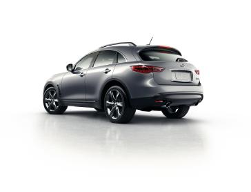 Gray 2016 INFINITI QX70- Back left side view