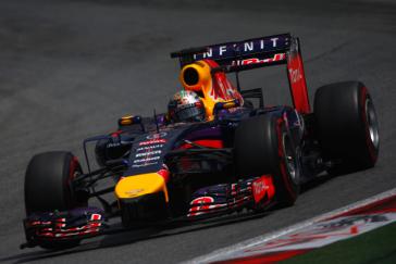 Infiniti F1 Formula One car driving on the race track.