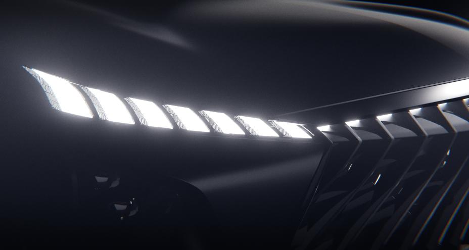 Close up of the illuminated headlight on the QX65 Monograph.