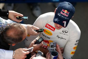 JEREZ, Spain (Feb. 7, 2013) - After two days with Mark Webber at the wheel of the INFINITI Red Bull Racing RB9, today it was Sebastian Vettel's turn to get acquainted with the new car. The triple world champion wasted no time in exploring its potential and set the day's third-quickest time, with a lap of 1:19.052. After 102 laps Sebastian said it had been good to get behind the wheel again after the winter break.