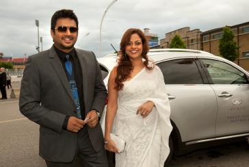 June 24, 2011 -- International Indian Film Academy event: "IIFA ROCKS" IIFA Foundation Fashion Extravaganza at Ricoh Coliseum, Toronto, ON.  Pictured are R. Mahadevan and wife Sarita Birji. Infiniti is official automotive partner for "Academy Awards of Bollywood."