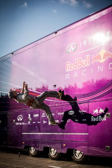 MILTON KEYNES, UK (July 13, 2015) – Red Bull's world champion free runner, Ryan Doyle, defied gravity at INFINITI Red Bull Racing’s F1 factory in Milton Keynes on a recent visit. Sit back and check out how the factory becomes the ultimate free running F1 playground. Ryan's creative free running style and strength, combined with his background in martial arts and a philosophy of not living in fear and making mistakes, take his art to the next level.